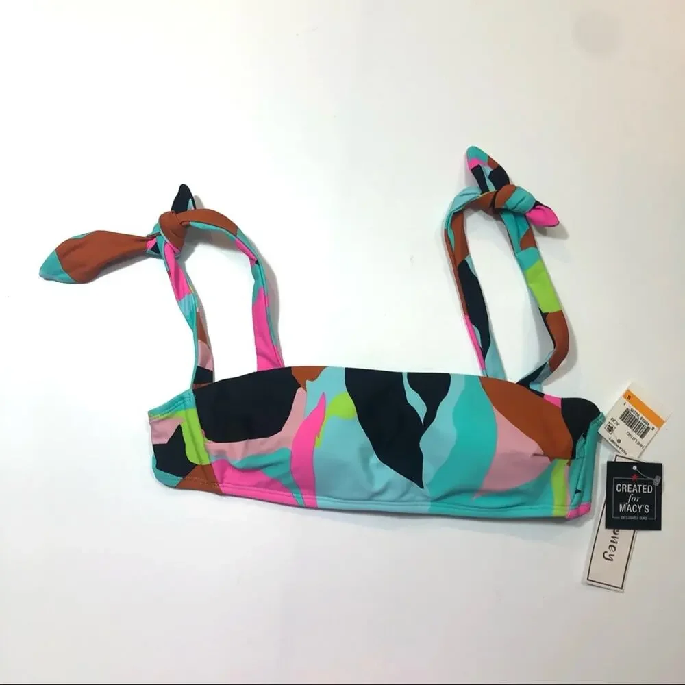 Hula Honey multi camo bralette bikini swim top Sm
